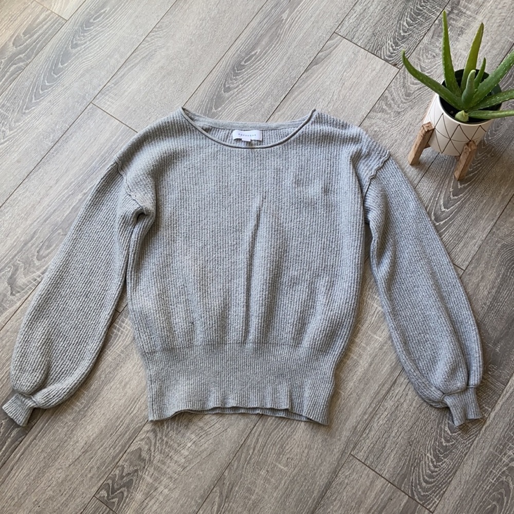🌷Gray Balloon Sleeve Sweater
